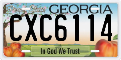 GA license plate CXC6114