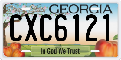 GA license plate CXC6121