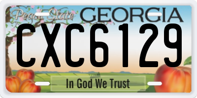 GA license plate CXC6129
