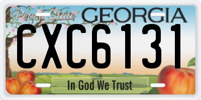 GA license plate CXC6131