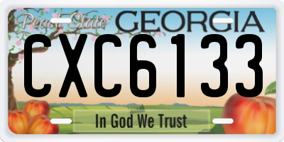 GA license plate CXC6133