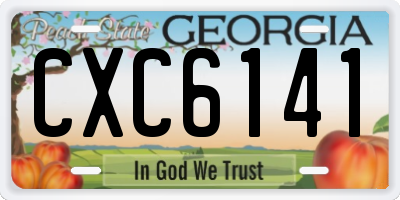 GA license plate CXC6141