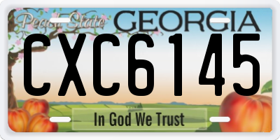 GA license plate CXC6145
