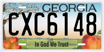 GA license plate CXC6148