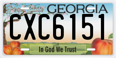 GA license plate CXC6151