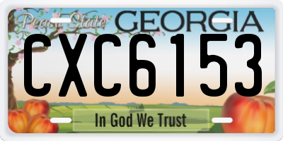 GA license plate CXC6153