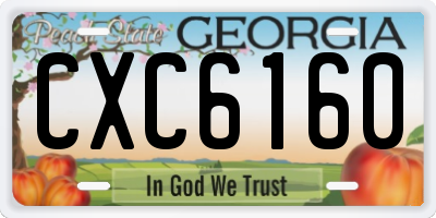 GA license plate CXC6160