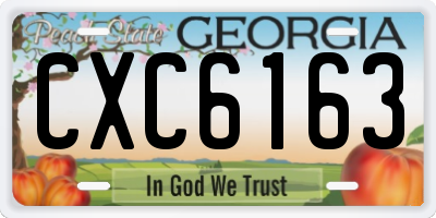 GA license plate CXC6163