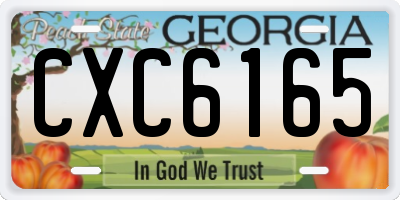 GA license plate CXC6165
