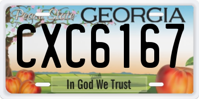 GA license plate CXC6167