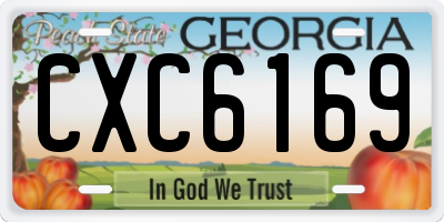 GA license plate CXC6169