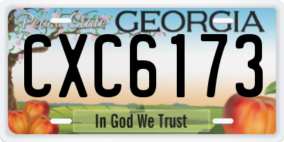 GA license plate CXC6173