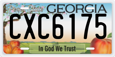 GA license plate CXC6175