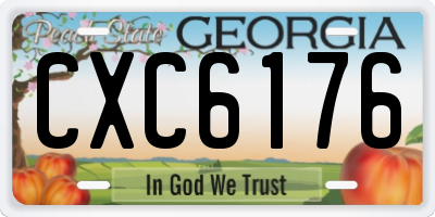 GA license plate CXC6176