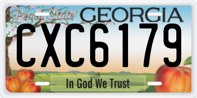 GA license plate CXC6179