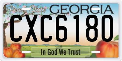 GA license plate CXC6180