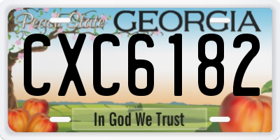 GA license plate CXC6182