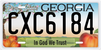 GA license plate CXC6184