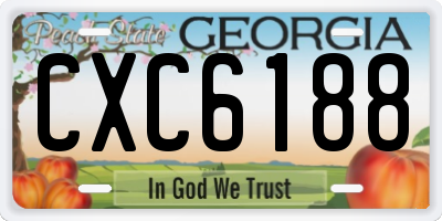 GA license plate CXC6188