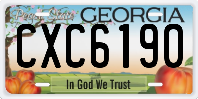 GA license plate CXC6190