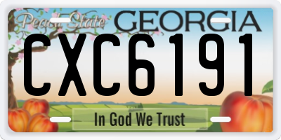 GA license plate CXC6191