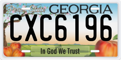 GA license plate CXC6196