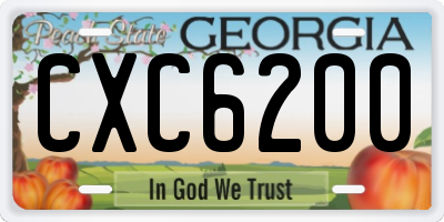 GA license plate CXC6200