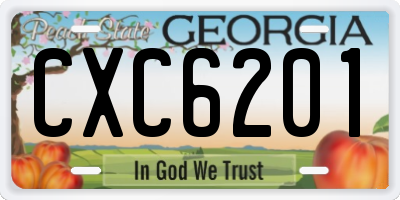 GA license plate CXC6201