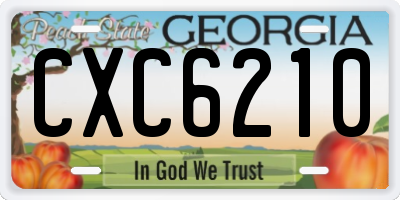 GA license plate CXC6210