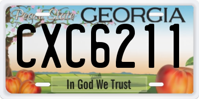 GA license plate CXC6211