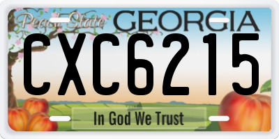 GA license plate CXC6215