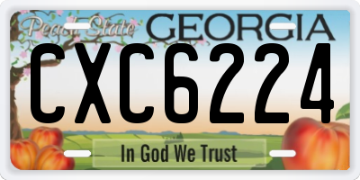 GA license plate CXC6224