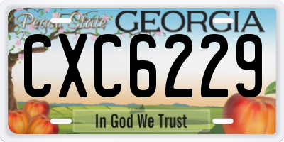 GA license plate CXC6229
