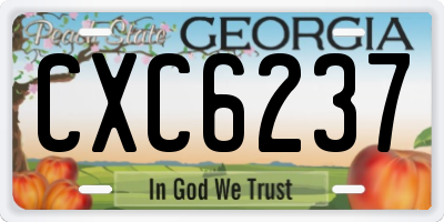 GA license plate CXC6237