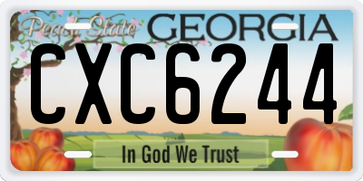 GA license plate CXC6244