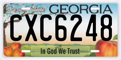 GA license plate CXC6248