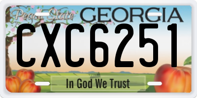 GA license plate CXC6251