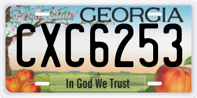 GA license plate CXC6253