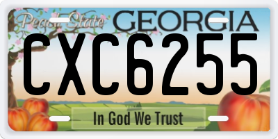 GA license plate CXC6255
