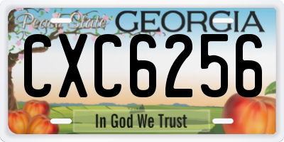GA license plate CXC6256