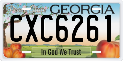 GA license plate CXC6261