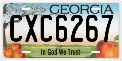 GA license plate CXC6267