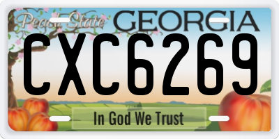 GA license plate CXC6269