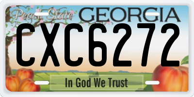 GA license plate CXC6272