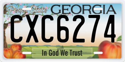 GA license plate CXC6274
