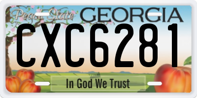 GA license plate CXC6281
