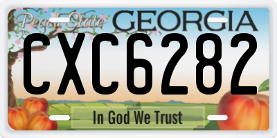 GA license plate CXC6282