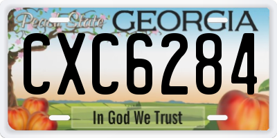 GA license plate CXC6284