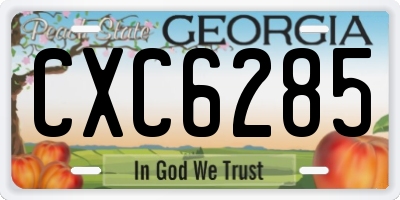 GA license plate CXC6285