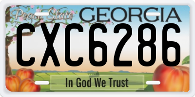 GA license plate CXC6286